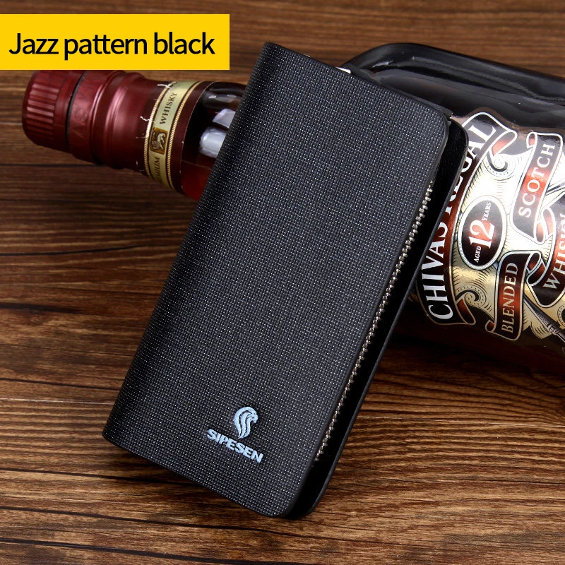Leather Key Case Unisex Key Chain Multifunctional Storage Bag Smart Housekeeper Car Key Case Key Case Genuine Card Case New - Цвет: Jazz pattern black