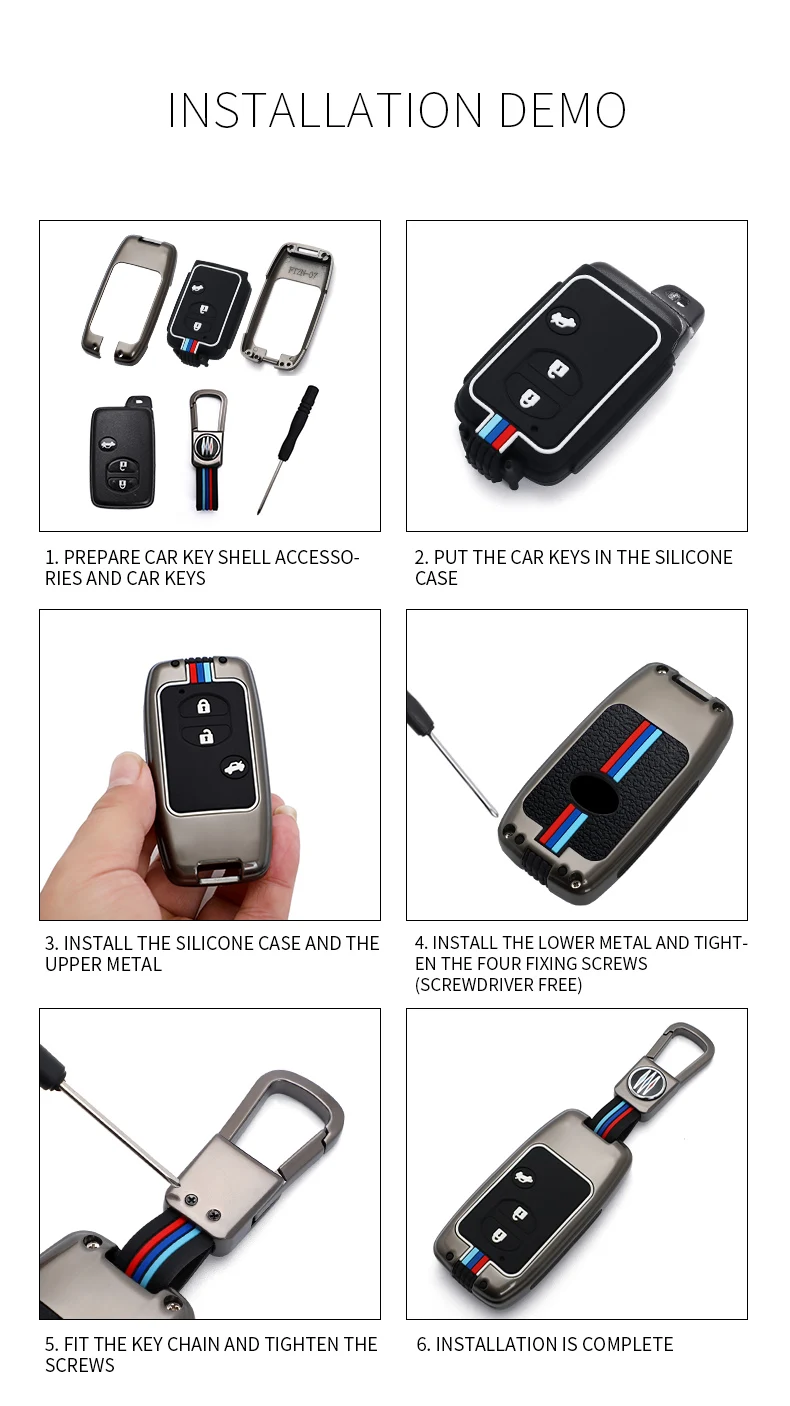 Borsa in lega di zinco per custodia portachiavi per Toyota Land Cruiser Prado 150 Camry Prius Crown Holder 27 Borsa in lega di zinco per custodia portachiavi per Toyota Land Cruiser Prado 150 Camry Prius Crown Holder - Hcc9318d03ae949809dd9dab0c5c0d432O