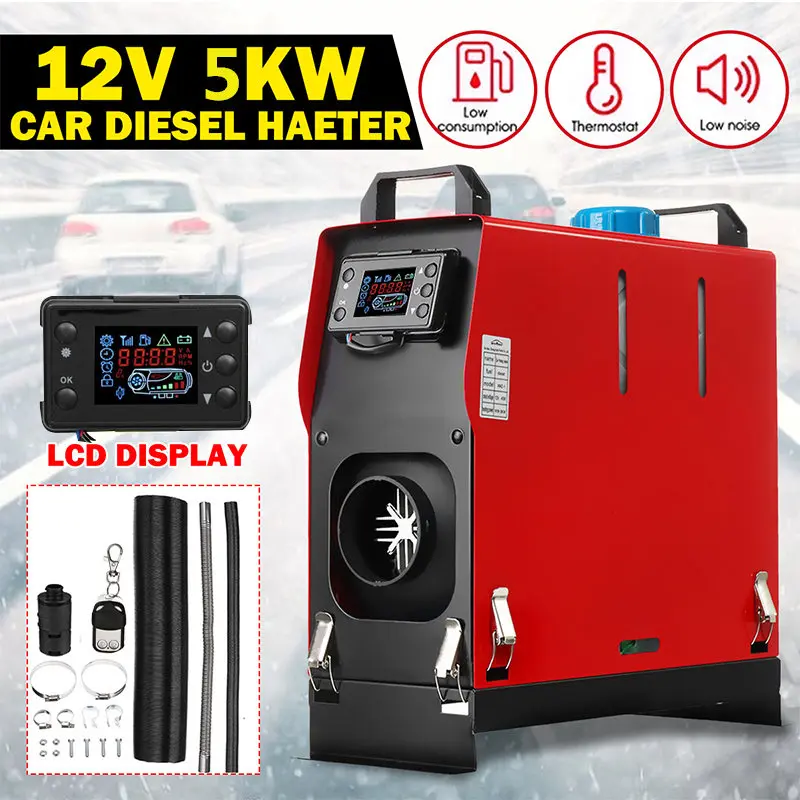 

5000W Air Diesels Parking Heater 5KW 12V Car Heater with LCD key Switch Remote Control for Trucks Trailer Motor-Homes Boats Bus