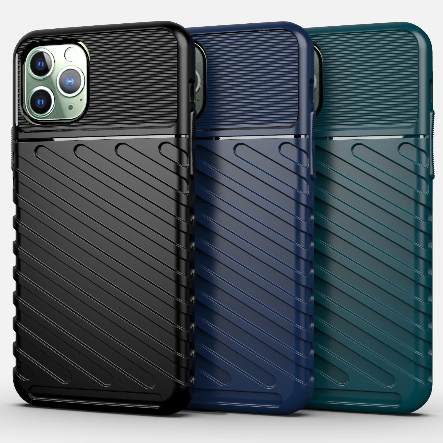 Чехол для Apple iphone 11 Pro Max мягкий силиконовый матовый бронированный противоударный