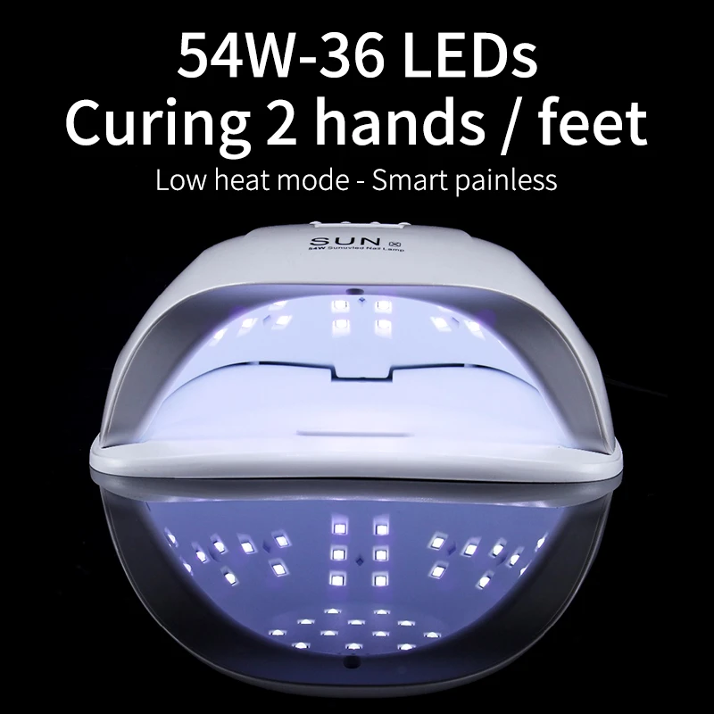プロuv Ledランプ54ワット乾燥機ライト機ランプ両手ためマニキュアゲル乾燥ポーランド高速硬化ジェルネイルアートツール太陽のx 54ワット ネイルドライヤー Aliexpress