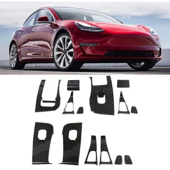 

Car Window Lifter Switch Buttons Decorative Frame Cover Trim Sticker Window Switch Cover for Tesla Model 3 2018-2020