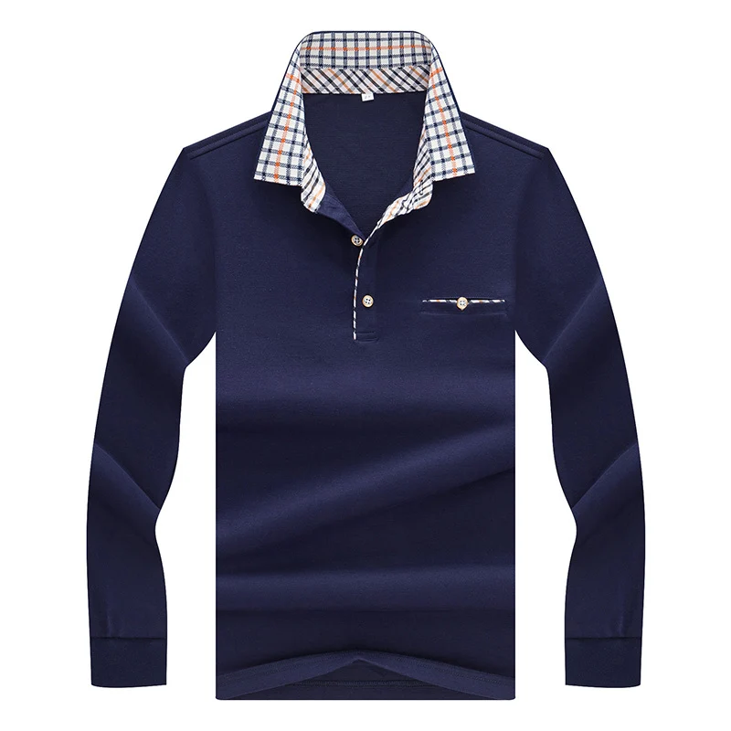 01 Spring and Autumn Men's Long Sleeve Polo Shirt Gentleman Casual Comfort Men's Four Color Long Sleeve Shirt - Цвет: 01