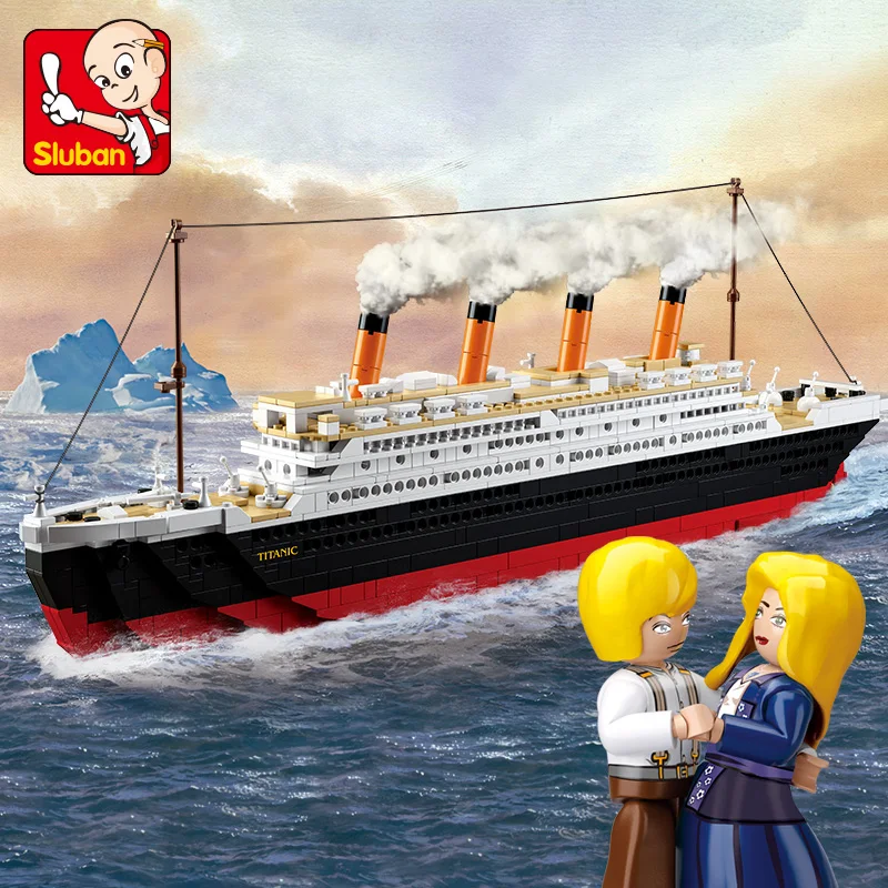 1021 шт. Sluban 0577 Titanic RMS лодка корабль playmobil модель строительные блоки Сделай Сам