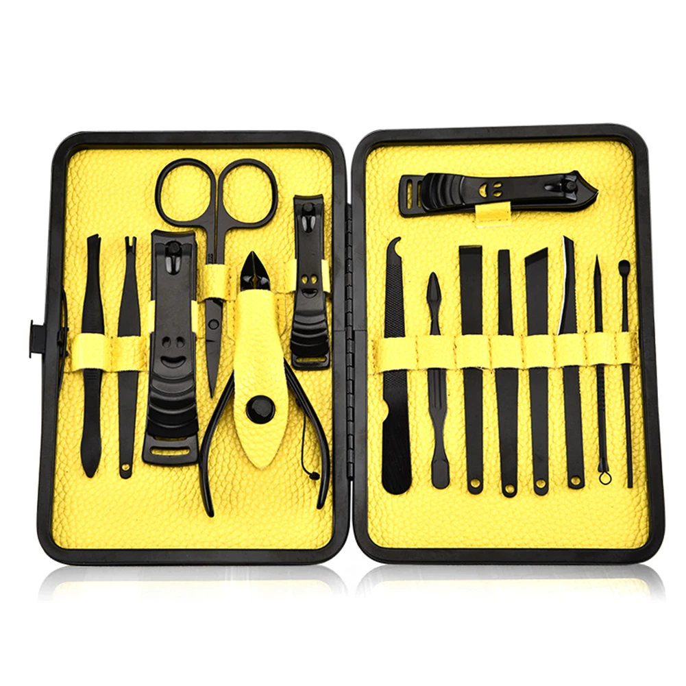 

15pcs Stainless Steel Nail Clipper Cutter Scissors Grooming Kit Tweezers Pedicure Manicure Art Tools