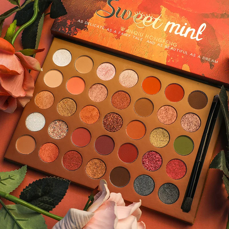 Sweet Minl 35 Color Glitter Eye Shadow Palette High Pigment Shimmer Matte Eyeshadow Makeup Flash Shine Not Blooming |