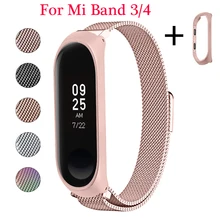 OULUCCI stainless steel Bracelet for Xiaomi Mi Band 4 Strap metal wrist strap For xiaomi mi band 3/4 strap Mi band 4 bracelet