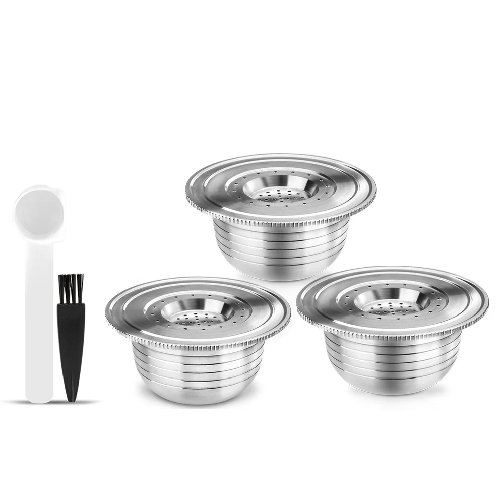 Icafilas Capsule Ricaricabili Per Bialetti In Acciaio Inox Riutilizzabile Pod Crema Espresso Maker Tamper
