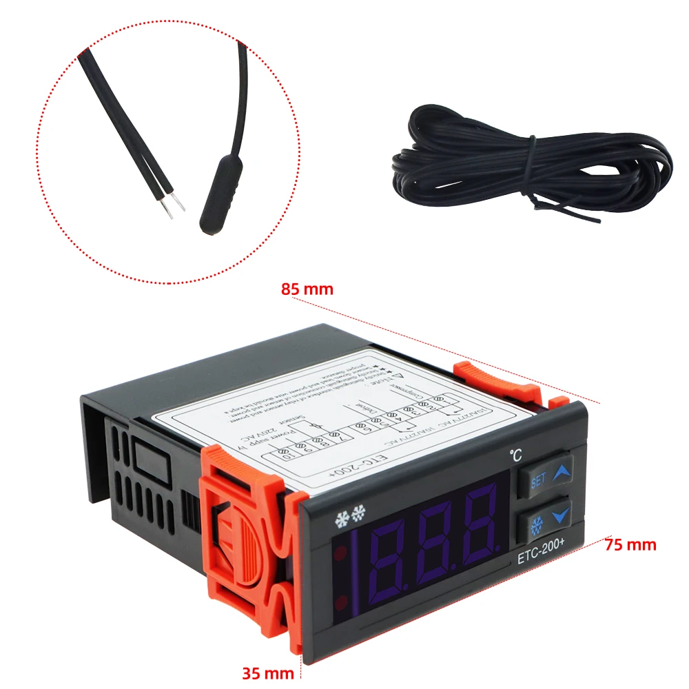 온도조절기 온도 측정 및 컨트롤러, 디지털 온도조절기 냉동 제상 경보 ETC-200 +, 220V
