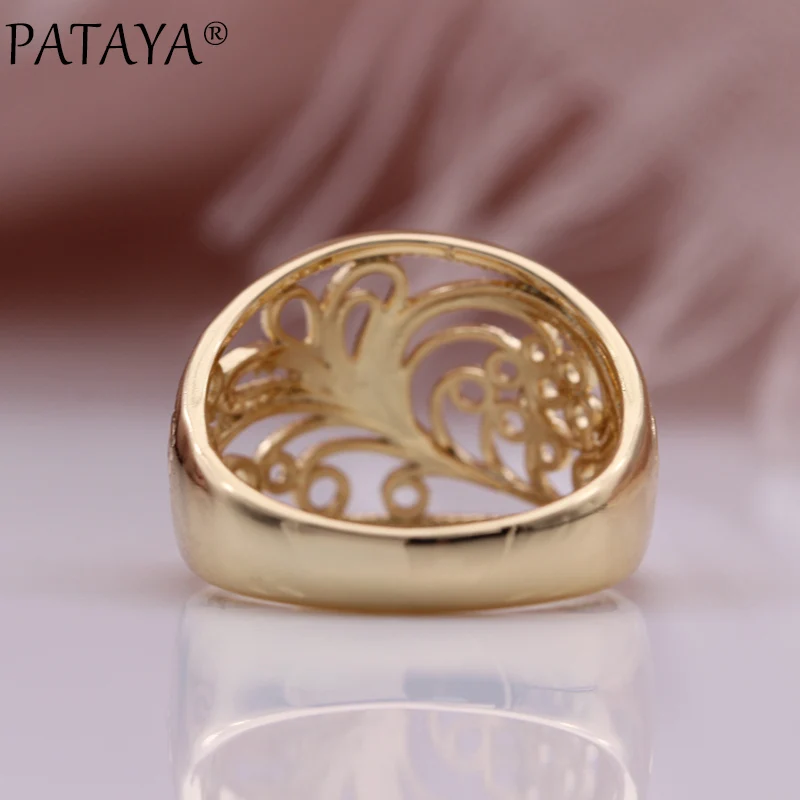 PATAYA New 585 Rose Gold Hollow Rings Women Romantic Wedding Unusual Fashion Jewelry Party Gift Engagement Trendy Unique Rings - Image 5