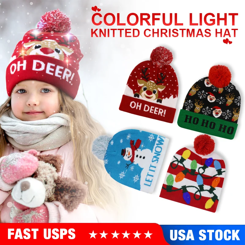 LED Christmas Cap - Beanie Hat Light-Up 