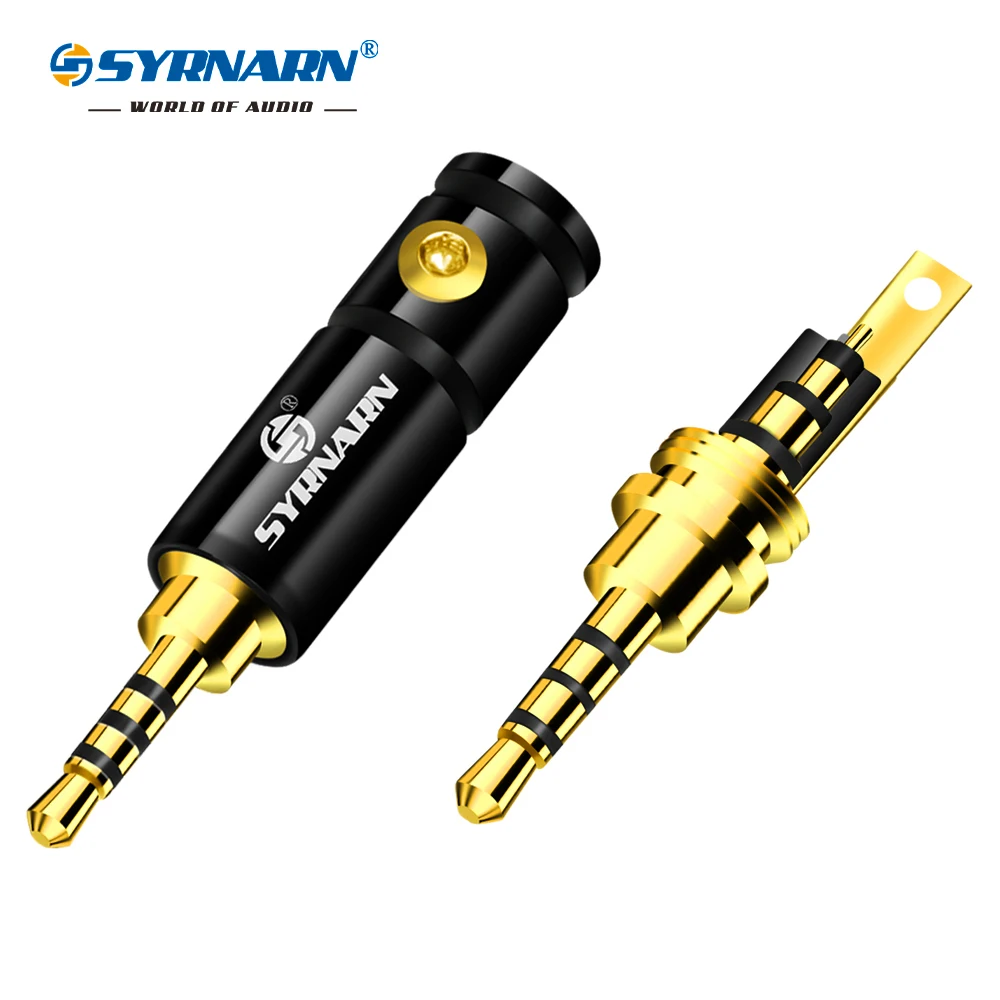 

SYRNARN 3pcs 2.5mm Audio Jack 4 Poles Stereo Earphone Plug Adapter HiFi Headphone 6.0mm Wire Hole Alloy Solder Line Connector