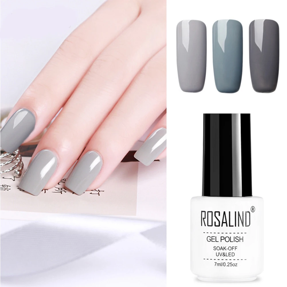 Solid Fashion Long Lasting Lacquer Grey Color Series Nail Art Eco-friendly Semi Permanent DIY UV Gel Shiny Varnish Nail Polish