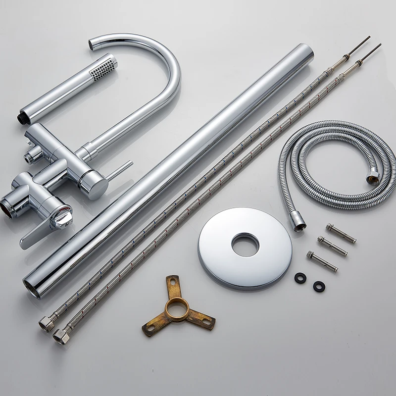 vidric chrome thermostatic shower faucets floor standing faucet 360 rotation thermostatic shower mixer tap bath shower faucet