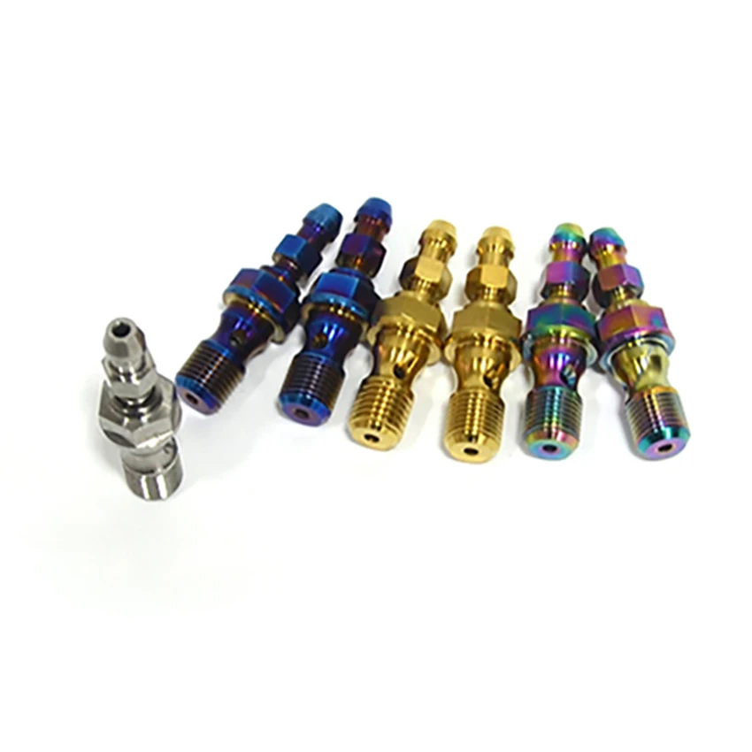 Titanium Bolt M10 x 1.0 1.25 pitch of motorcycle brake caliper tubing with Bleeder Valve for Ducati KTM