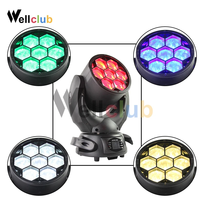 2pcs With RoadCase 7x40W RGBW 4in1 Zoom Moving Head Light Beam Wash Led Dmx Dj Light For Disco Bar Wedding Nightclub