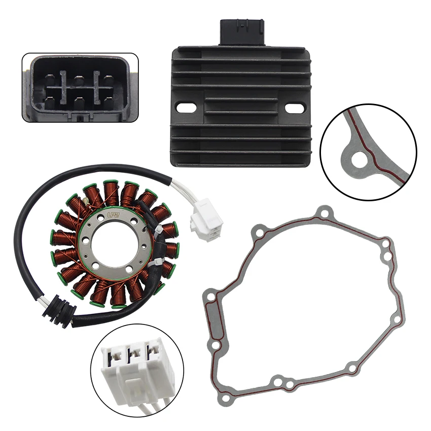 

Нагреватель статора мотоцикла + выпрямитель регулятора напряжения + прокладка крышки двигателя для Yamaha YZF R6 R6R 2C0-15451-00 2C0-15451-01