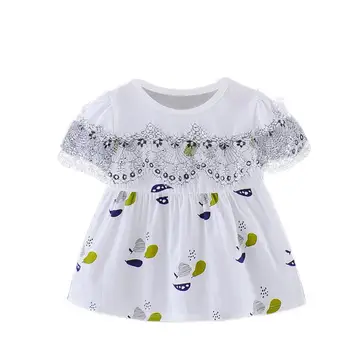 

Summer Baby Girl Clothing 0-3Y Casual Toddler Newborn Baby Girls Dress Pastoral Style Pear Print Birthday Party Dress For Girls