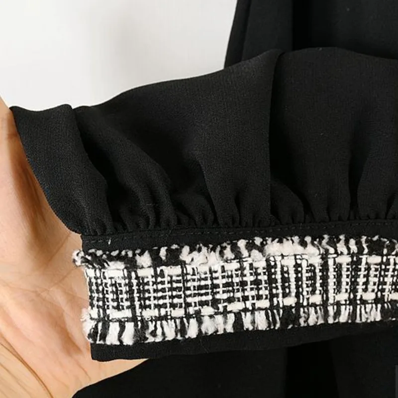 [EWQ] Демисезонный высокое качество с отложным воротником с длинными рукавами хит Цвета Однобортный Винтаж женская рубашка, блузка Famale AH34900