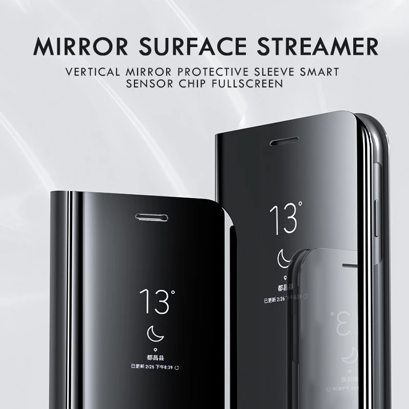  Clear View Smart Mirror Phone Case For Samsung Galaxy A9 A8 A7 A6 J8 2018 S8 S9 J4 J6 Plus 2018 A5  - 4000062637643