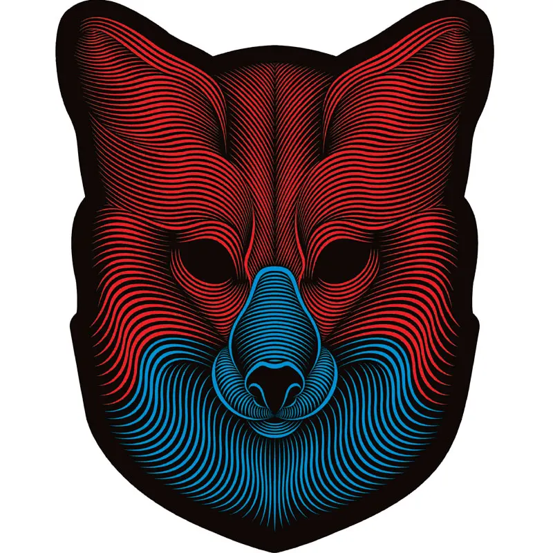 Светодиодные маски, карнавальные вечерние, голосовые, мигающие, el panel mask