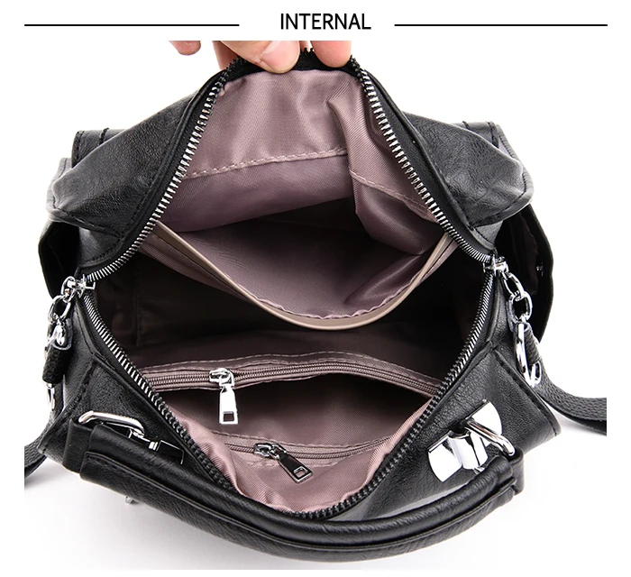 Женская сумка из искусственной кожи рюкзак известных брендов с двойным ремешком модные сумки двойного назначения для молодых школьные рюкзаки для девочек mochila