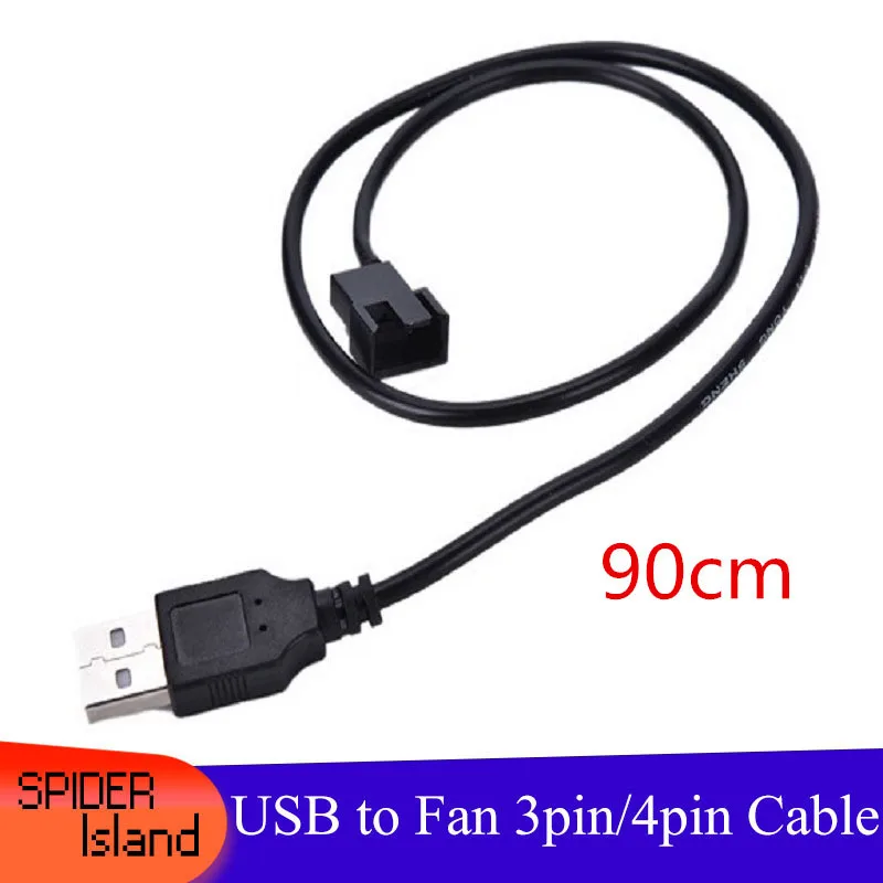 

50pcs USB A male to Fan 3-Pin 3pin /4-Pin 4pin Adapter Cable for 5V Free shipping 90CM