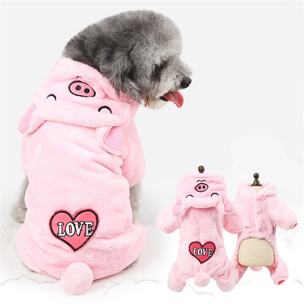 2020 Cute Dog Clothes for Chihuahua Pet Bear Pig Costume Puppy Hoodies Rabbit Dog Coat Jacket Rabbit Pajamas Clothes Pug Bulldog (1)