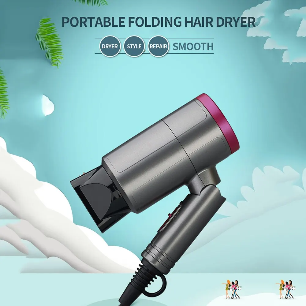 Портативный мини складной фен-воздуходувка для парикмахерских салонов инструменты фен низкий фен для волос сушильное устройство с обдувом горячим воздухом для детского использования