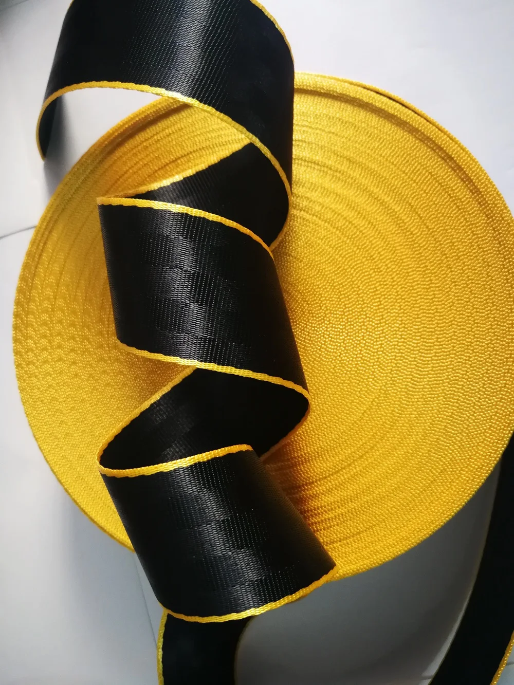 

30Meter black-yellow Doublecolor Car Seat Belt Webbing Universal Car Personalized Modification Seat Belt Webbing Accessories