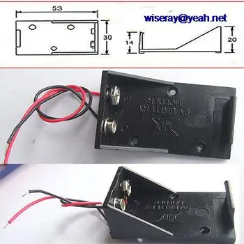 

DHL/EMS 250 PCS Plastic 9V Volt Battery Holder Box DC Case With Wire Lead -A8