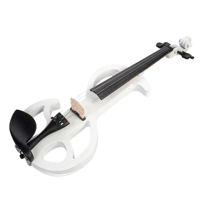 NAOMI Electric Violin 4/4 Electric Violin W/ Carrying Case+Bow S Type White Color Basswood Electric Violin New