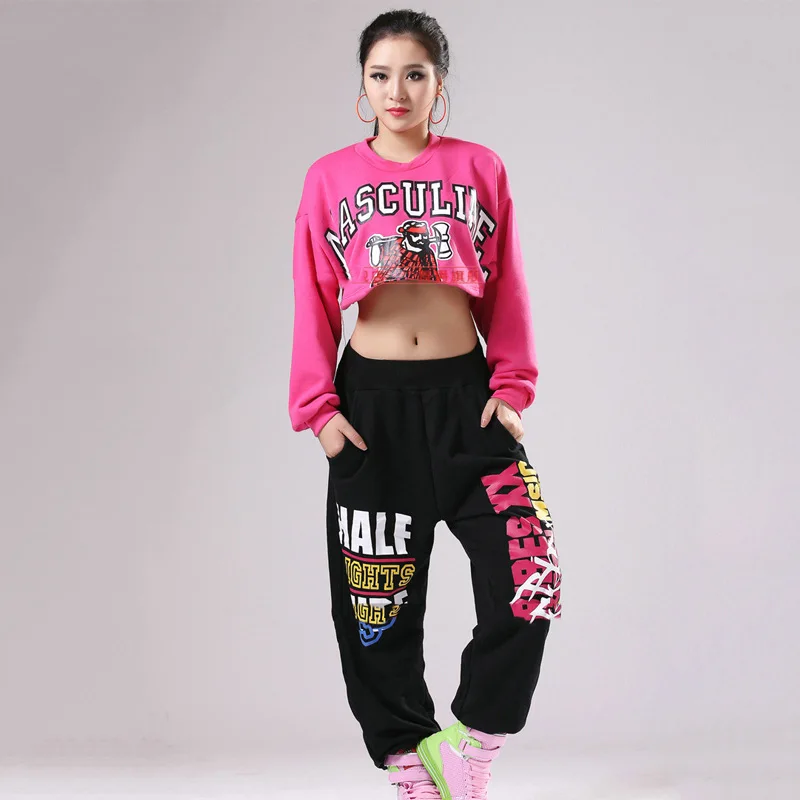 Hip Hop Costumes Adults Jazz Dance Costume Modern Dancing Outfits Women Cheerleader Clothing Girls Stage Performance Wear DT1576