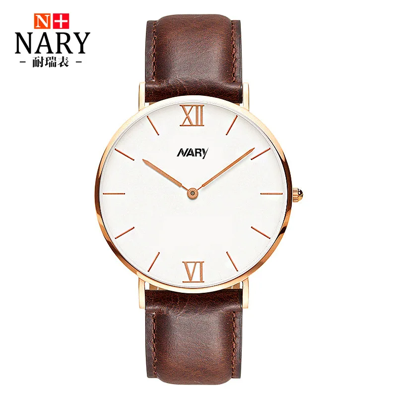 

Nary/NARY Simple Ultra-Thin Couple Watch Trend Men And Women Fashion England Waterproof Students Quartz Watch 9008c