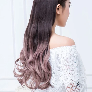 

4 Colors Wig Women Long Curly Hair Big Wave Natural Wig Set U-shaped Seamless Hair Extension Wig Piece Cute Headwear