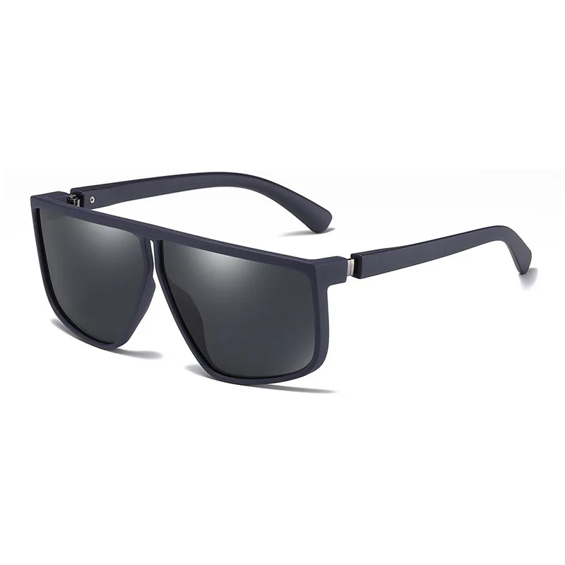 MATTE BLUE-BLACK SIMPRECT TR90, поляризационные солнцезащитные очки, мужские,, антибликовые, квадратные, негабаритные, солнцезащитные очки, Ретро стиль, водительские, солнцезащитные очки для мужчин - Цвет линз: MATTE BLUE-BLACK