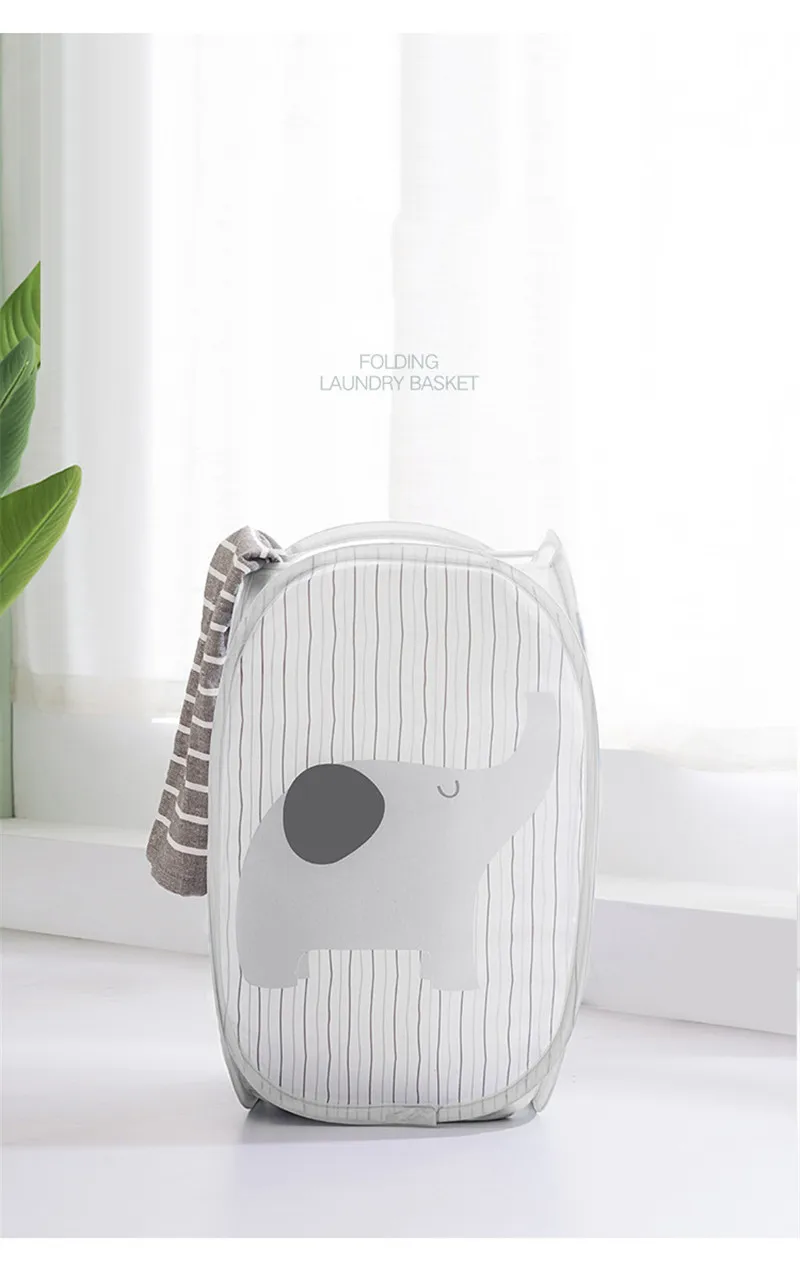 Hot Folding Laundry Basket Cartoon Storage Barrel Standing Toys Clothing Storage Bucket Laundry Organizer Holder Pouch Household