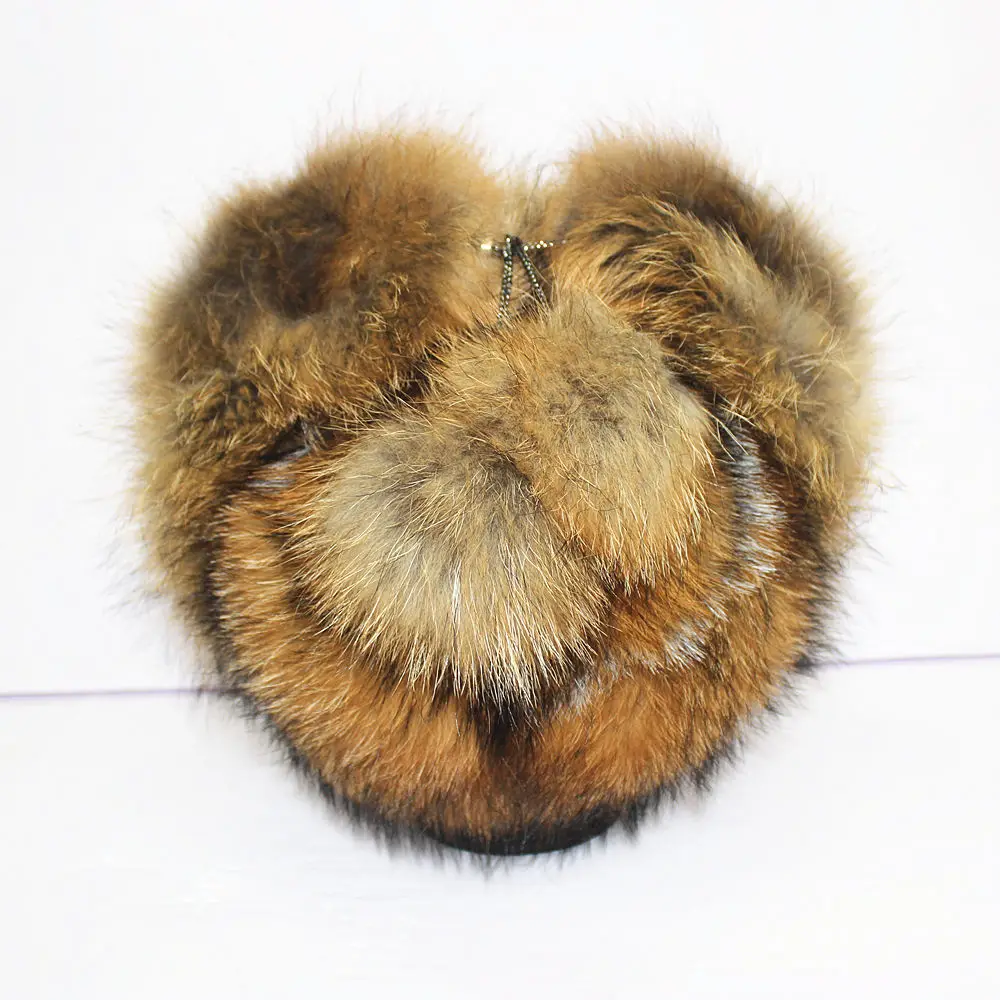 real Fox fur Hat Woman bombei Natural fur hat female Ear protectors cap New Model