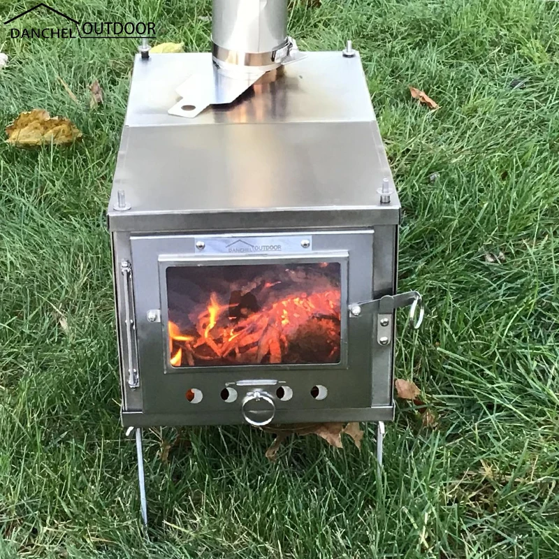 DANCHEL OUTDOOR Portable Titanium camping Stove, Wood Burning Stove for  Tent with 2.5M Chimney for Camping Backpacking - AliExpress