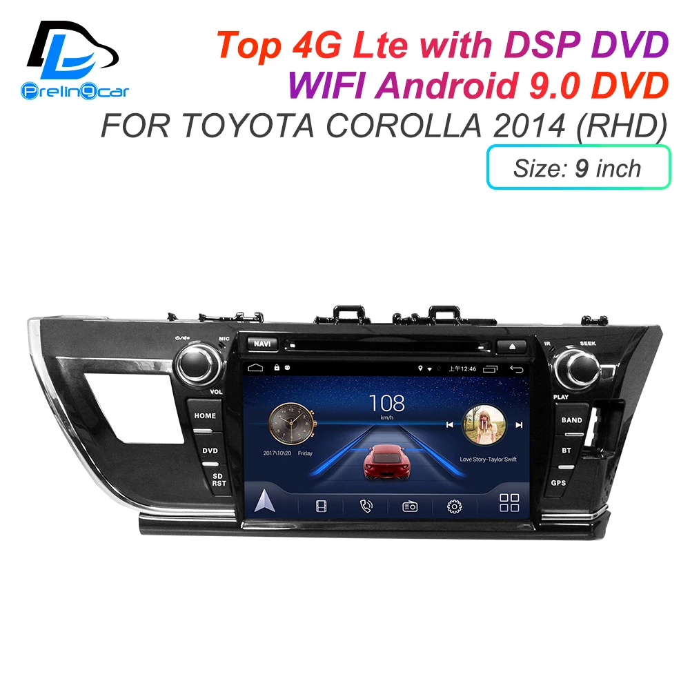 IPS сенсорный экран DSP Android 9 0 2 DIN 4g Lte радио для TOYOTA COROLLA левый и правый Привод GPS DVD