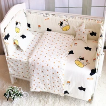 Детский комплект постельного белья из хлопка с принтом Колыбель для новорожденных защитный чехол детское постельное белье детская кроватка бампер простыня детская подушка чехол Комплект детской кровати