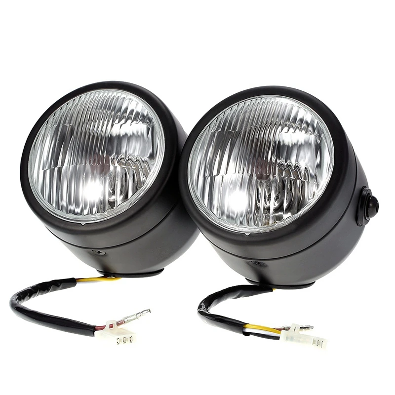 

Modified Motorcycle Headlights Retro Prince Lights Round Headlights with Double Eyes and Two Heads Suitable for Harley