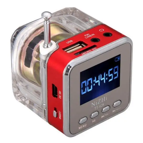 Мини USB MicroSD карта fm-радио ЖК-дисплей динамик Музыка MP3-плеер новая мини алюминиевая вибрационная пленка громкий динамик 0930