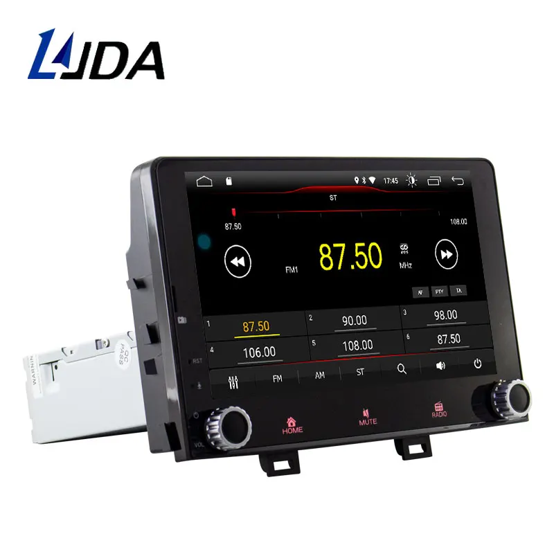 Discount LJDA 9 Inch Android 9.1 Car DVD Player For KIA RIO 2017 2018 GPS Navigation 1Din Car Radio Multimedia WIFI Stereo RDS AutoAudio 1