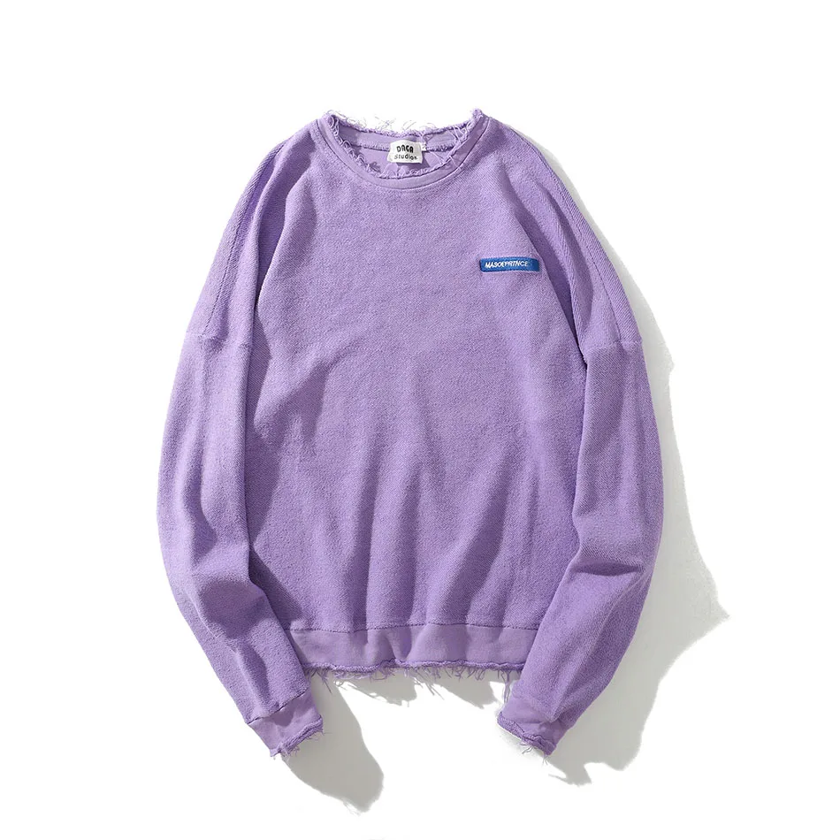 

Frayed Harajuku Loose Stranger Things Hoodies Men Oversize Sudadera Hombre Pullover Solid Sweatshirt Male Crew Neck Hoodie