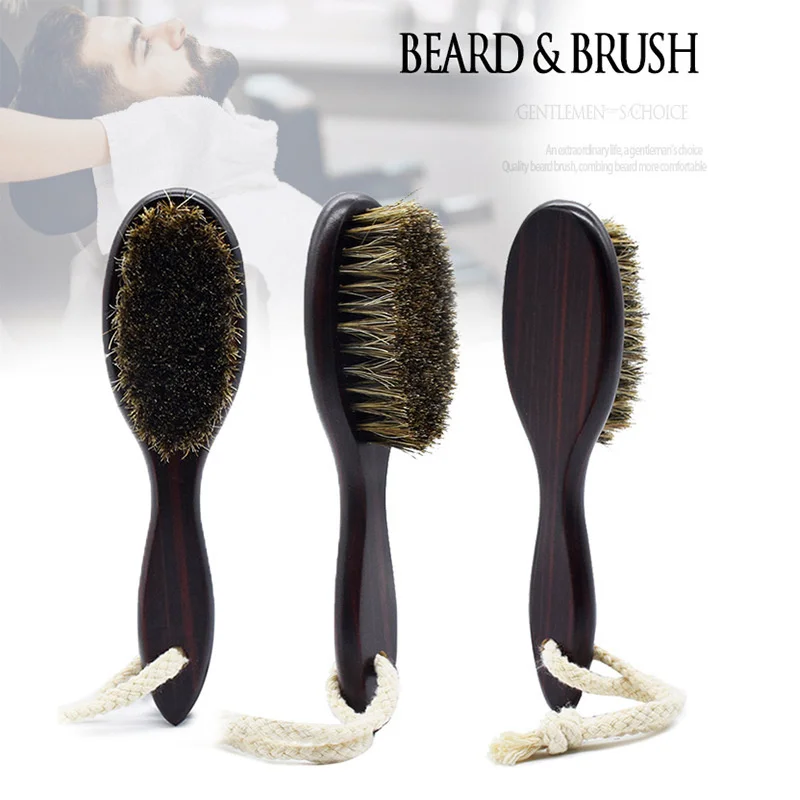 1 Pcs Wild Boar Bristles Wood Comb Beard Comb Scalp Massage Brush
