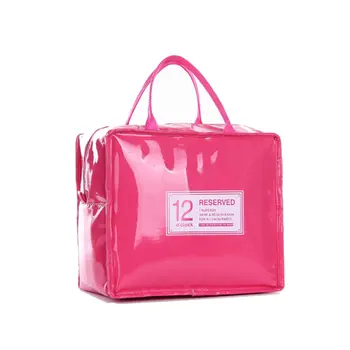 

Hot PU Insulated Lunch Bag Waterproof Food Picnic Lunch Case Storage Bags Pouch Women Kids Handbag School Portable Travel 4 Colo