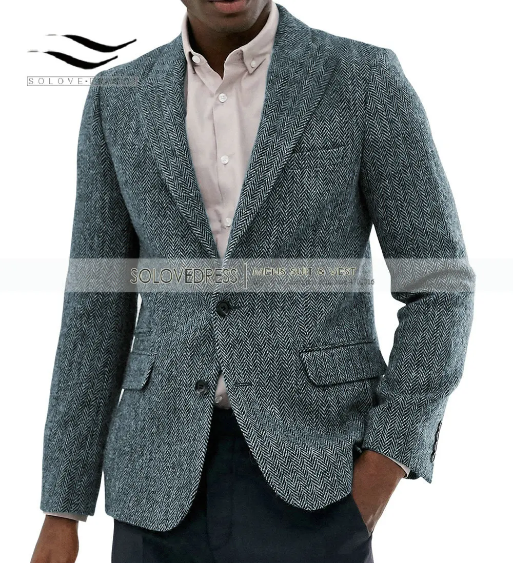 Herringbone Pattern Suit Fashion Green Spring Warm Business Blazer Prom Party Black Burgundy Waistcoat Tuxedo Jacket For Wedding