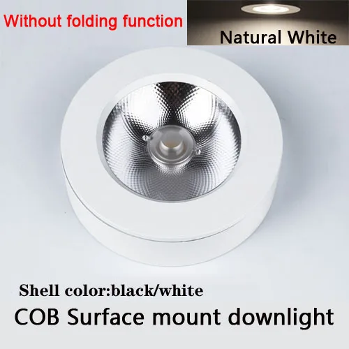 Natural white Светодиодный светильник 3 Вт 7 Вт 15 Вт складной с регулируемой яркостью встраиваемый вращающийся встроенный COB Точечный светильник поверхностное крепление светильник 110 В 220 В - Испускаемый цвет: Natural white