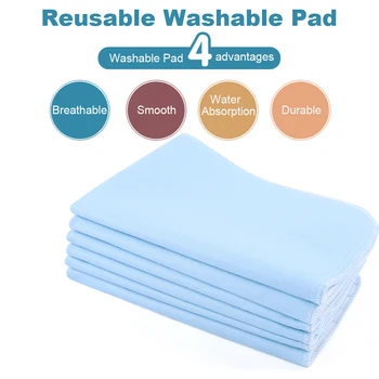 

6pcs Reusable Washable Pad Urine Mat Breathable Super Absorbent Pad For Adults Incontinence Pad Nursing Absorbent Pad 45X60